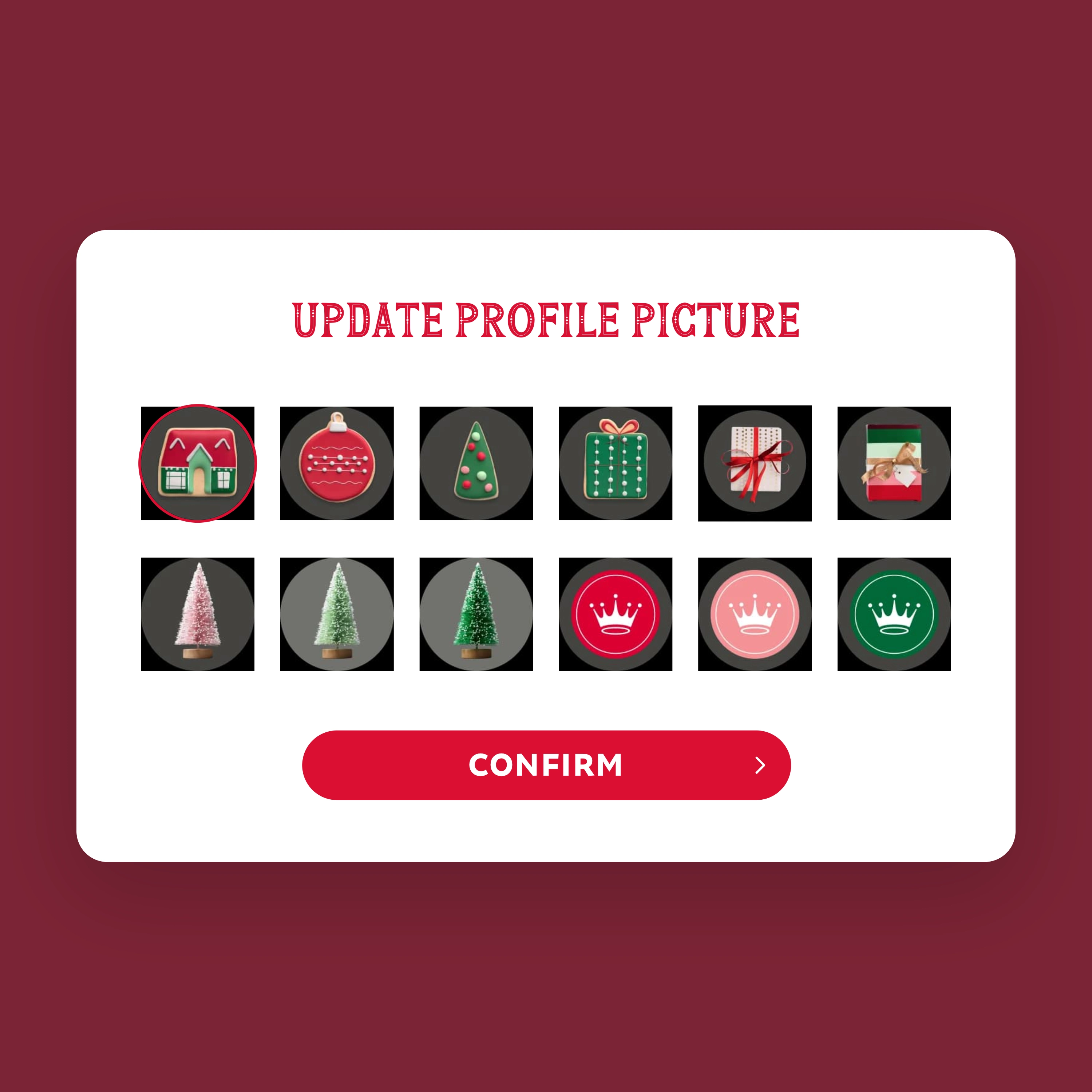 Choose a festive profile picture, captured from Hallmark Movie Game and centered on a background matched to the brand.