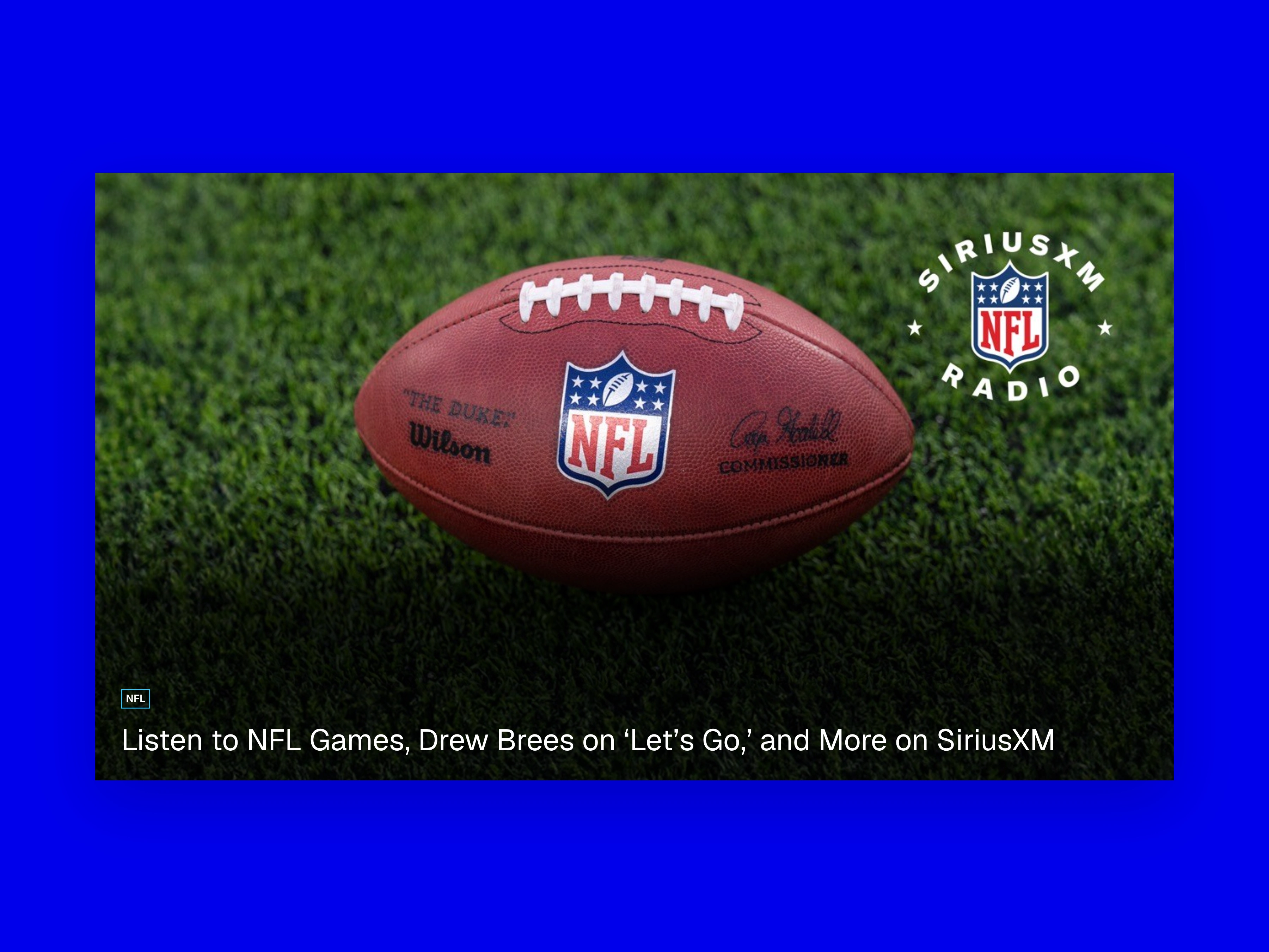 Live sport and audio coverage, captured from SiriusXM Blog and centered on a background matched to the brand.