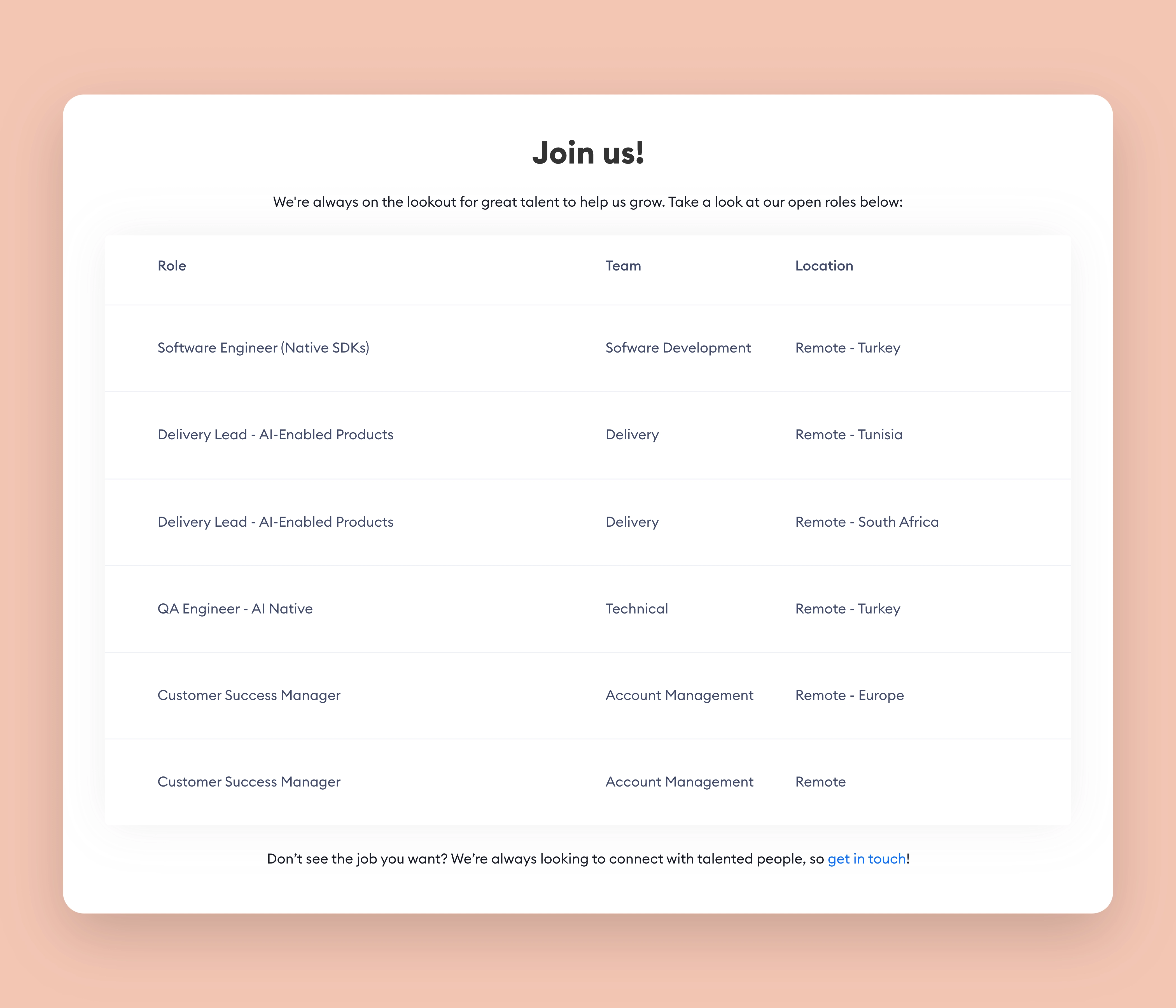 CMS-powered open positions, captured from Storyteller and centered on a background matched to the brand.