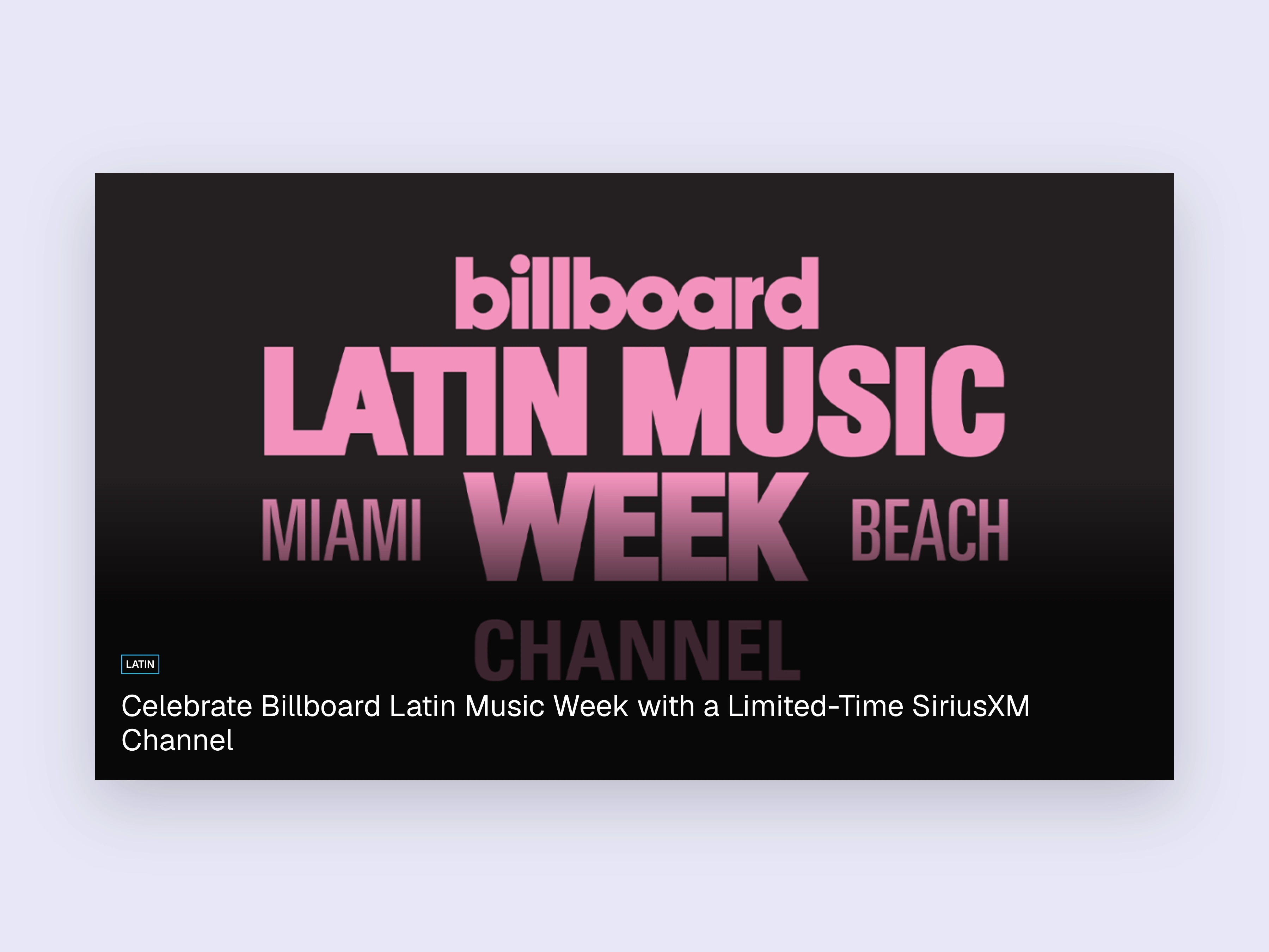Music discovery and editorial stories, captured from SiriusXM Blog and centered on a background matched to the brand.